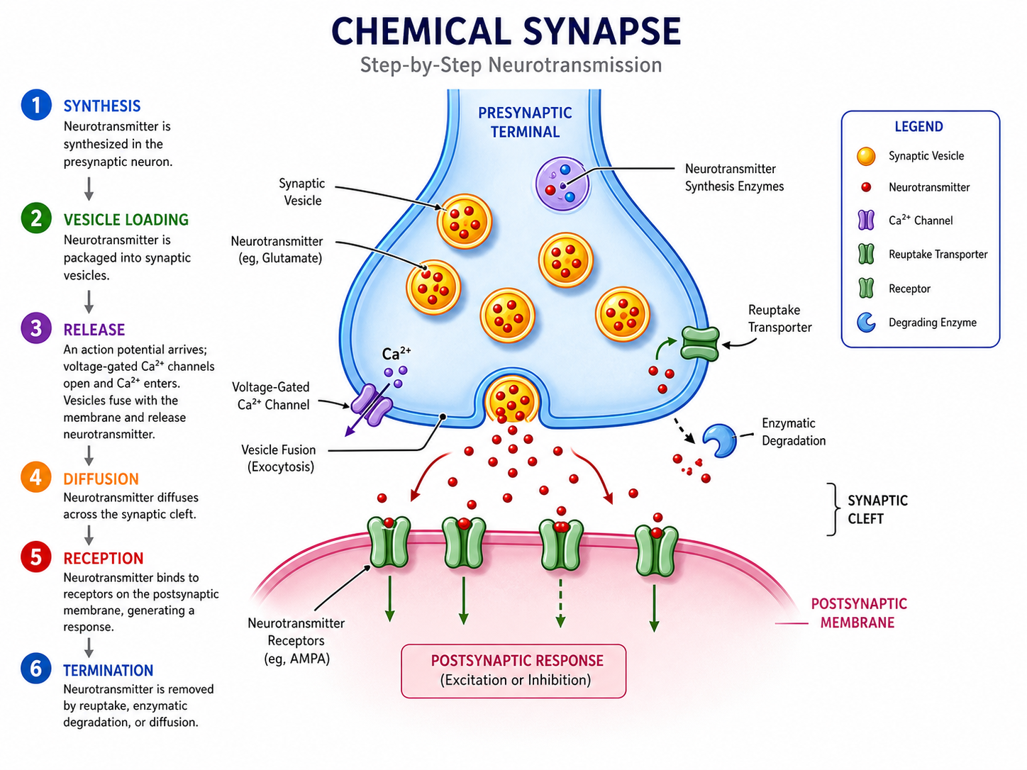 Neuroscience Synaptic Transmission Neurotransmitters Postsynaptic Diagram